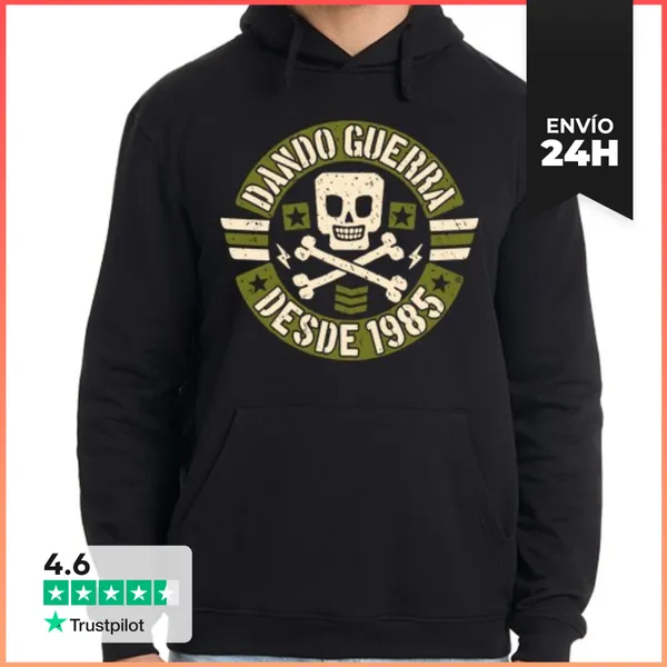 Sudadera Unisex Con Capucha Dando Guerra Desde 1985 LaTostadora