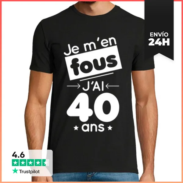 Camiseta Hombre Clásica 40 Años De Cumpleaños - Estoy Loco