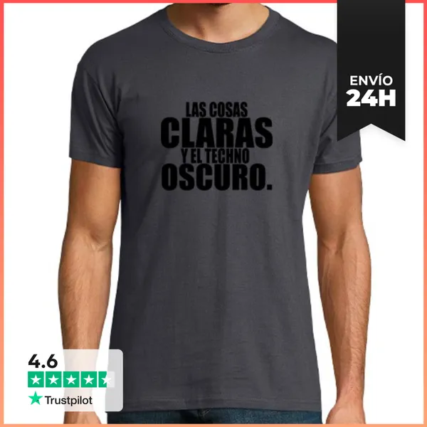 Camiseta Hombre Clásica LAS COSAS CLARAS TECHNO NEGRO LaTostadora