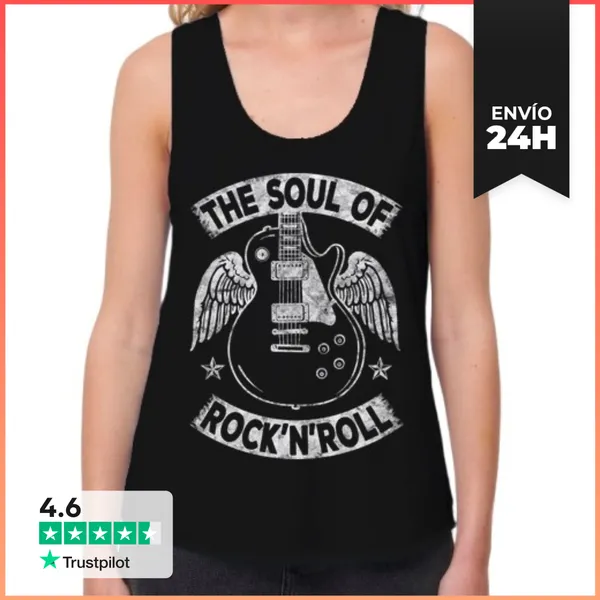 Camiseta Mujer Sin Mangas, Loose Fit The Soul Of Rock And Roll