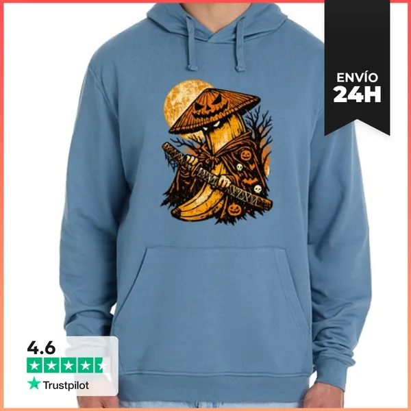 Sudadera Unisex Con Capucha Plátano Ronin Noche De Halloween