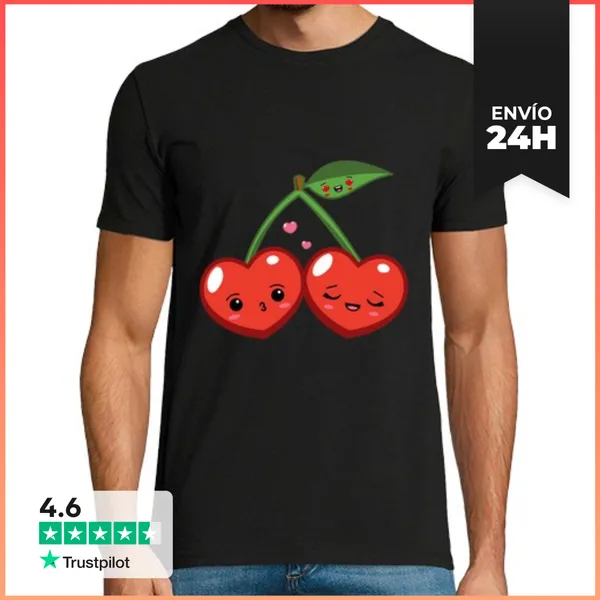 Camiseta Hombre Clásica Cherries In Love LaTostadora