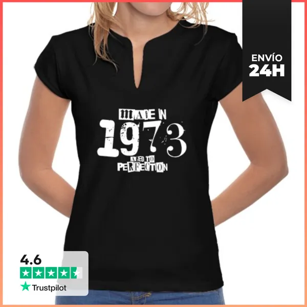 Camiseta Mujer Cuello Mao 1973 KingsOfPacifica Blanco LaTostadora
