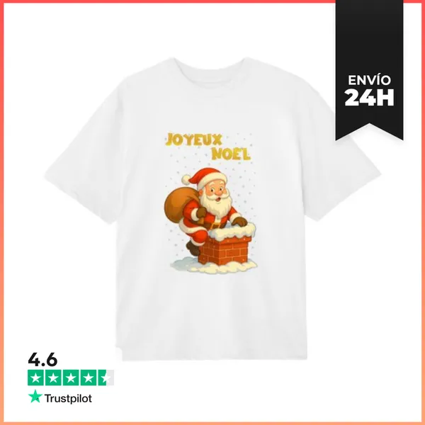 Camiseta Oversize Papá Navidad Y Chimenea LaTostadora