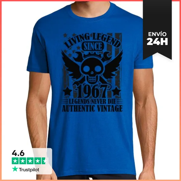 Camiseta Hombre Clásica Leyendas Vivas Desde 1967 Leyendas Nunca