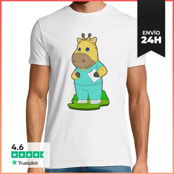 Camiseta Hombre Clásica Enfermera Jirafa LaTostadora