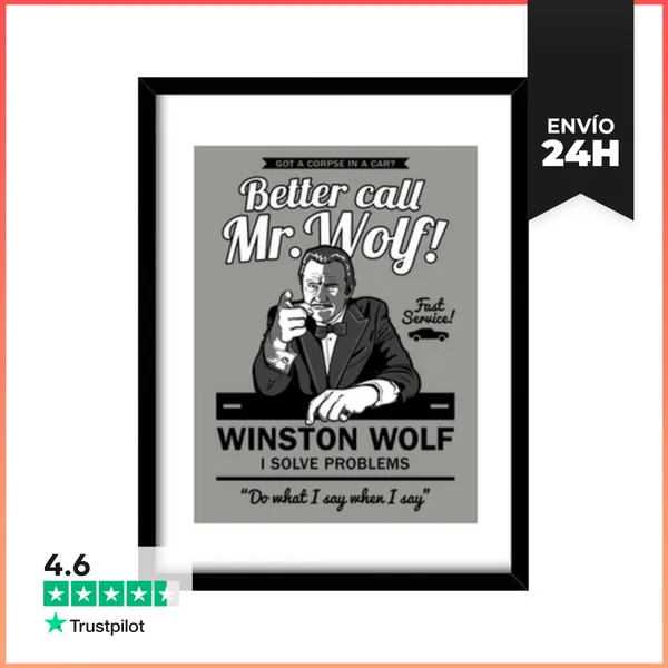 Cuadro Con Marco Vertical Better Call Mr. Wolf LaTostadora