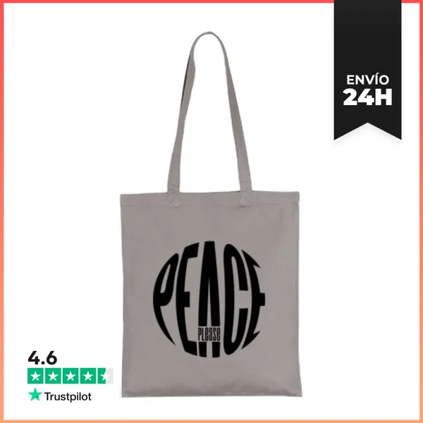 Bolsa De Tela PEACE, PLEASE BLACK LaTostadora