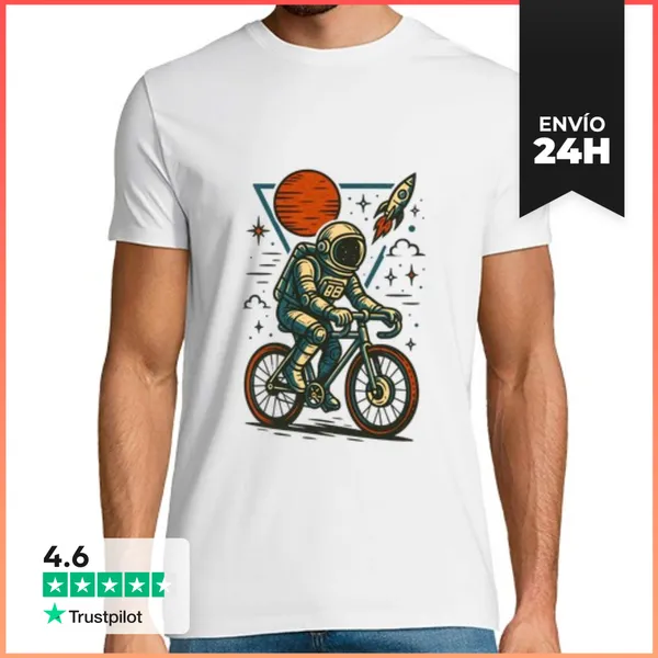 Camiseta Hombre Clásica Ciclonauta Galáctico LaTostadora