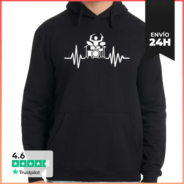Sudadera Unisex Con Capucha Frecuencia De Batería LaTostadora