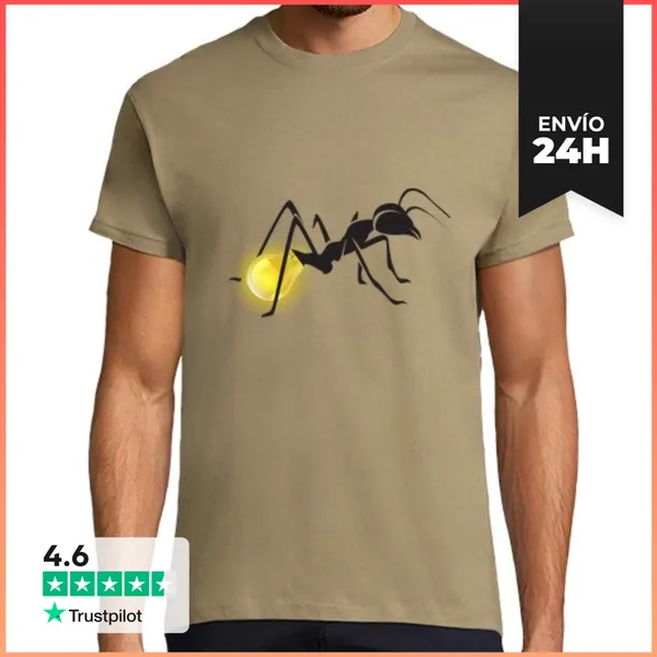 Camiseta Hombre Clásica Hormiga Bombilla LaTostadora