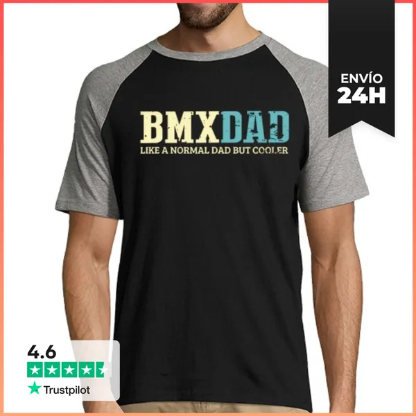Camiseta Hombre, Estilo Béisbol Papá De Bmx Como Un Papá Normal