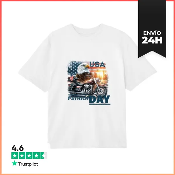 Camiseta Oversize Usa Día Del Patriota LaTostadora