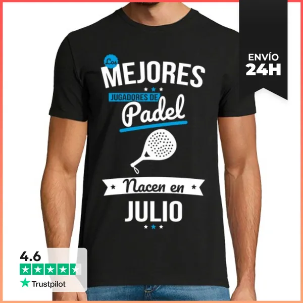 Camiseta Hombre Clásica Jugadores De Padel Nacen En Julio