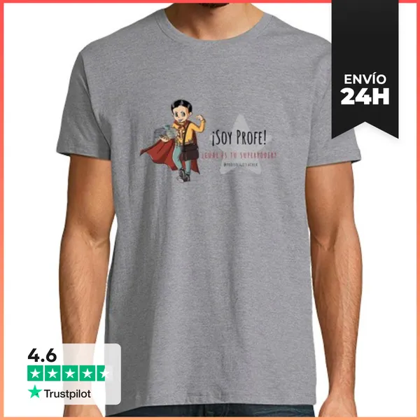 Camiseta Hombre Clásica Hombre, Manga Corta, Gris Vigoré, Calidad