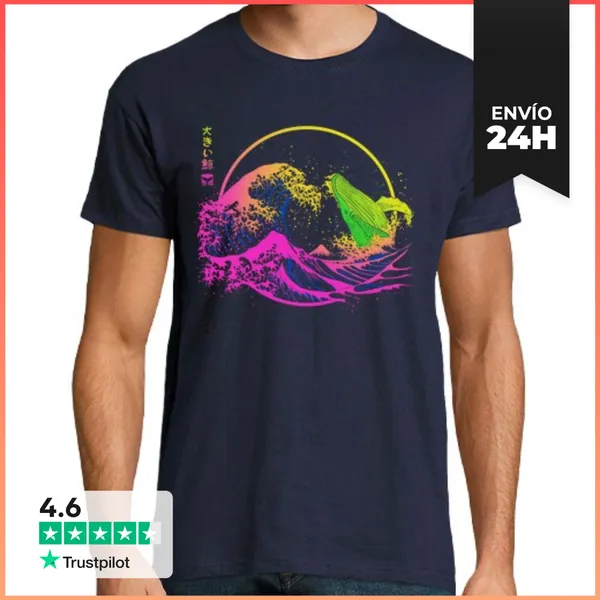 Camiseta Hombre Clásica The Great Whale - Colorful LaTostadora