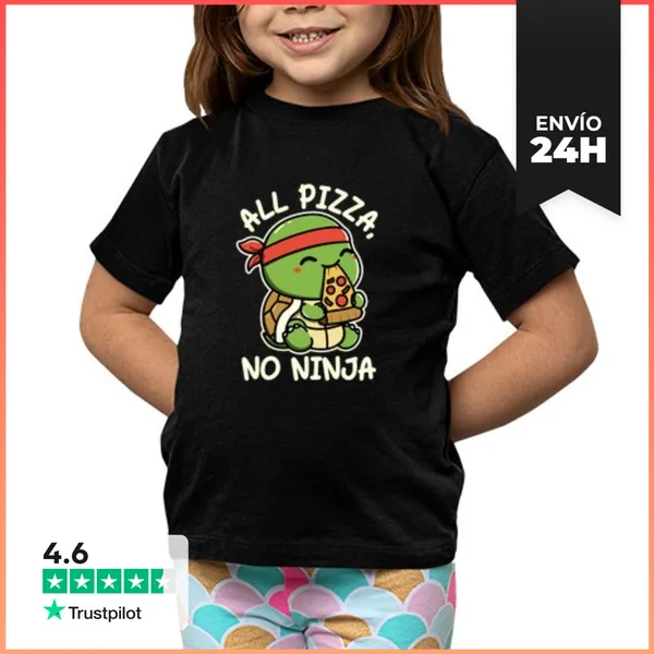 Camiseta Clásica Para Niños Toda Pizza Ningún Ninja LaTostadora