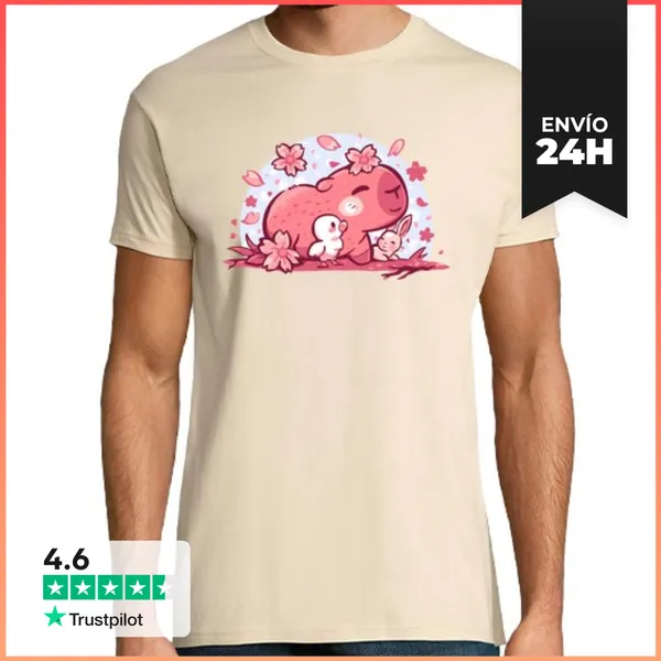 Camiseta Hombre Clásica Camisa Rosa De Primavera Para Hombre