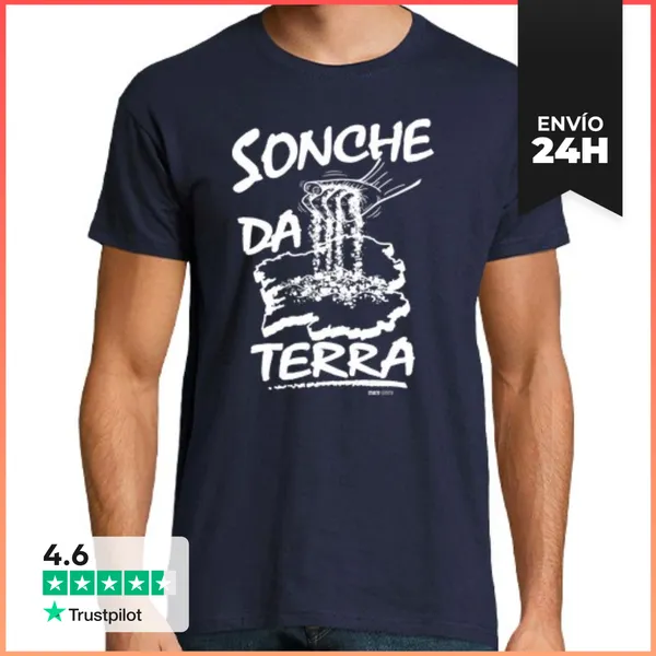 Camiseta Hombre Clásica Galicia. Frase Galega. Da Terra