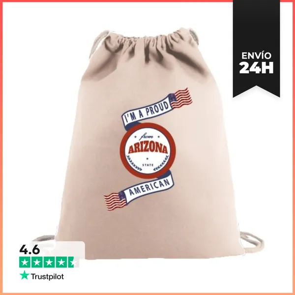 Mochila Saco Con Cuerdas Insignia Del Estado De Arizona Orgulloso