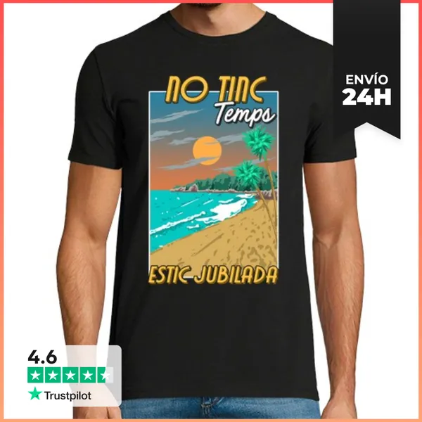 Camiseta Hombre Clásica No Tinc Temps Estic Jubilat Català Regalo