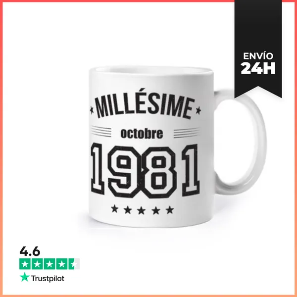 Taza Millésime Octubre 1981 - Cumpleaños LaTostadora