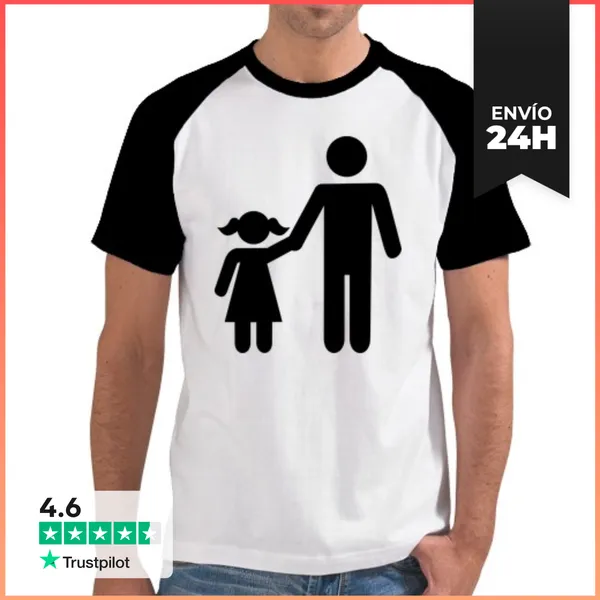 Camiseta Hombre, Estilo Béisbol Padre Papá Hija Niña LaTostadora