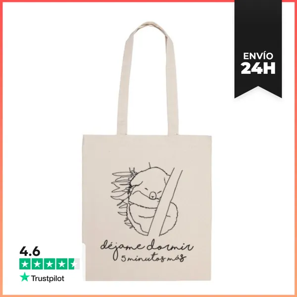 Bolsa De Tela Koala Perezoso. Déjame Dormir 5 M. Negr LaTostadora