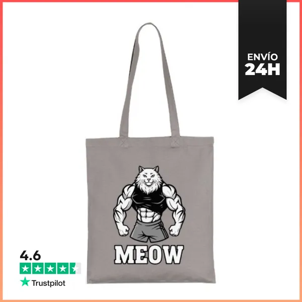 Bolsa De Tela Gato Musculoso Miau LaTostadora