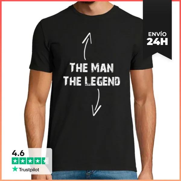 Camiseta Hombre Clásica The Man, The Legend (El Hombre, La