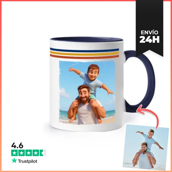 Taza De Colores Efecto Animación 3D Taza O Mellor Pai Do Mundo