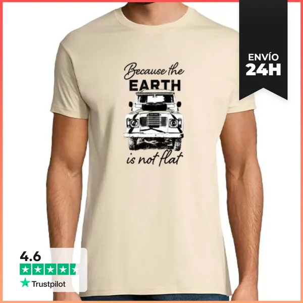 Camiseta Hombre Clásica 4x4 La Tierra No Es Plana LaTostadora