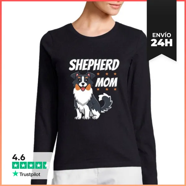 Camiseta Mujer Manga Larga Mamá Pastor LaTostadora