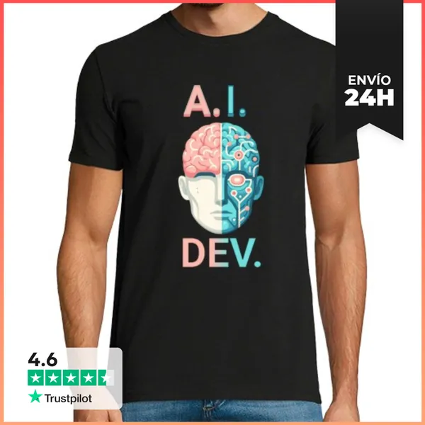 Camiseta Hombre Clásica Desarrollador De IA LaTostadora