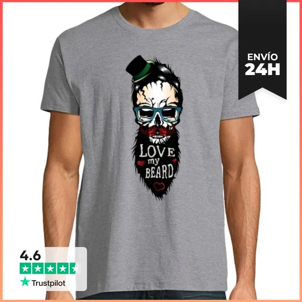 Camiseta Hombre Clásica Cráneo Inconformista Cráneo Cráneo Barb