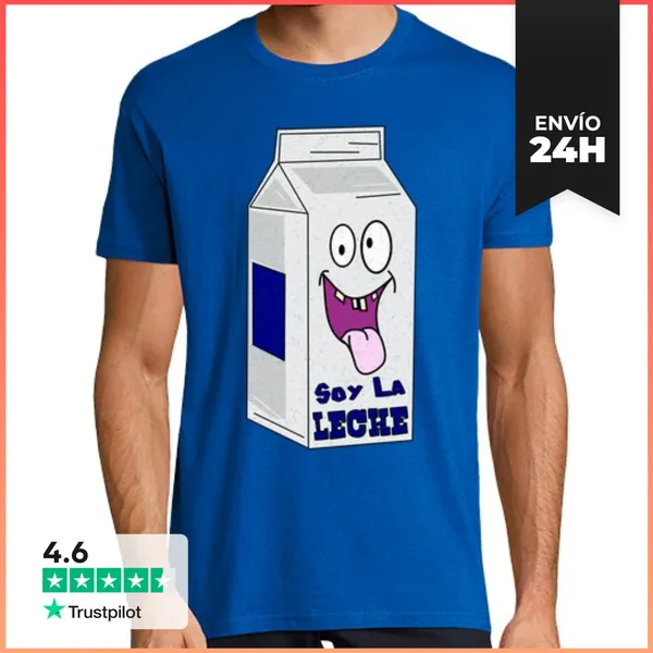 Camiseta Hombre Clásica Cooltee TU ERES LA LECHE . Solo