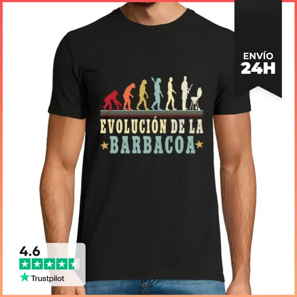 Camiseta Hombre Clásica Evolucion De La Barbacoa Parrilla BBQ