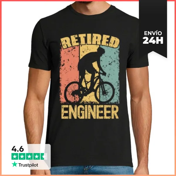 Camiseta Hombre Clásica Ingeniero Ciclista Jubilado LaTostadora