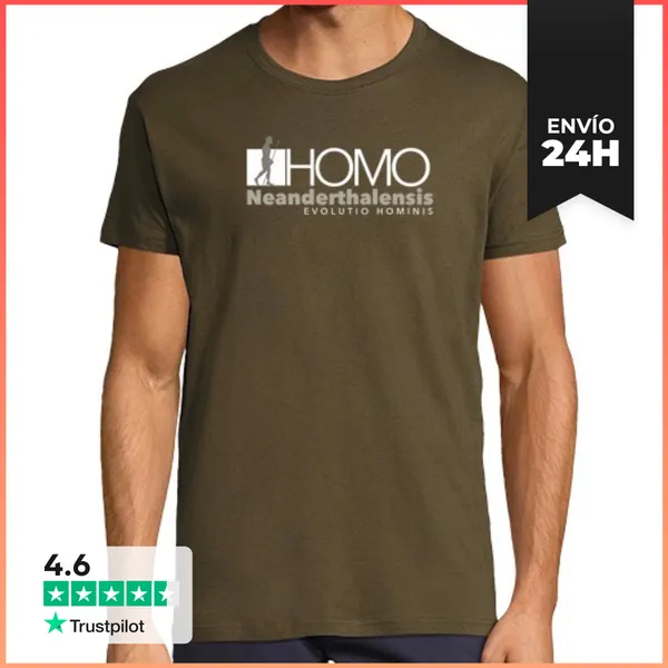 Camiseta Hombre Clásica Homo Neanderthalensis Prehistoria