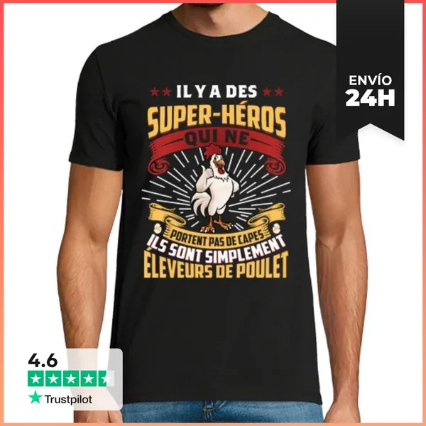 Camiseta Hombre Clásica Criadores De Pollos De Corral Regalo De
