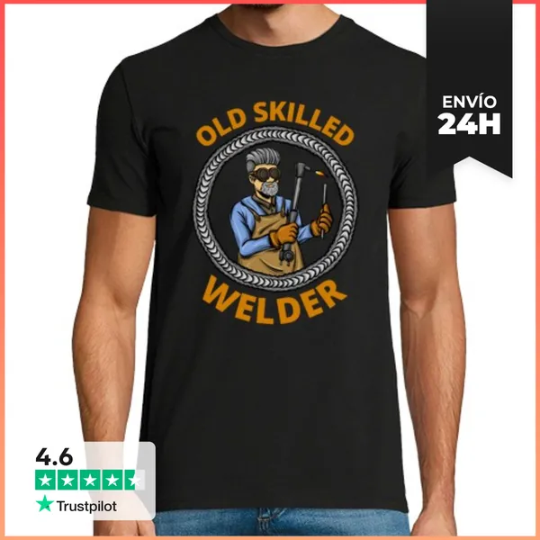 Camiseta Hombre Clásica Welding Metal Old Skilled Welder