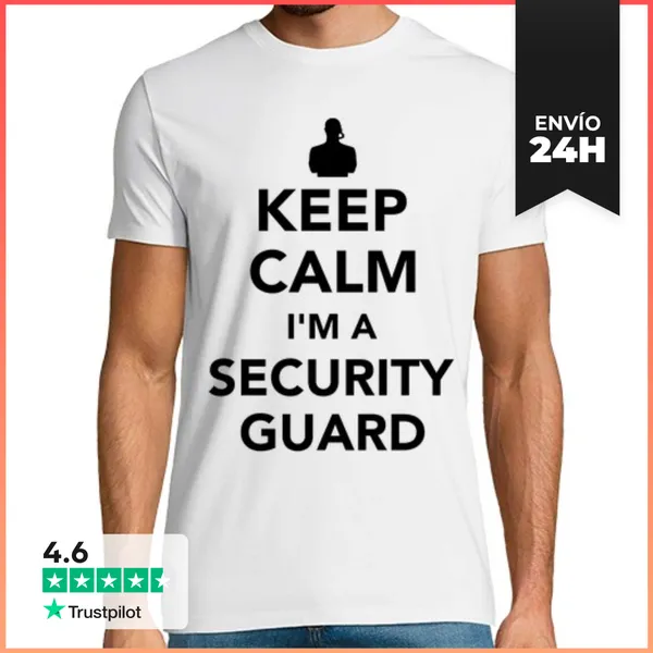 Camiseta Hombre Clásica Mantener La Calma Que Soy Un Guardia De
