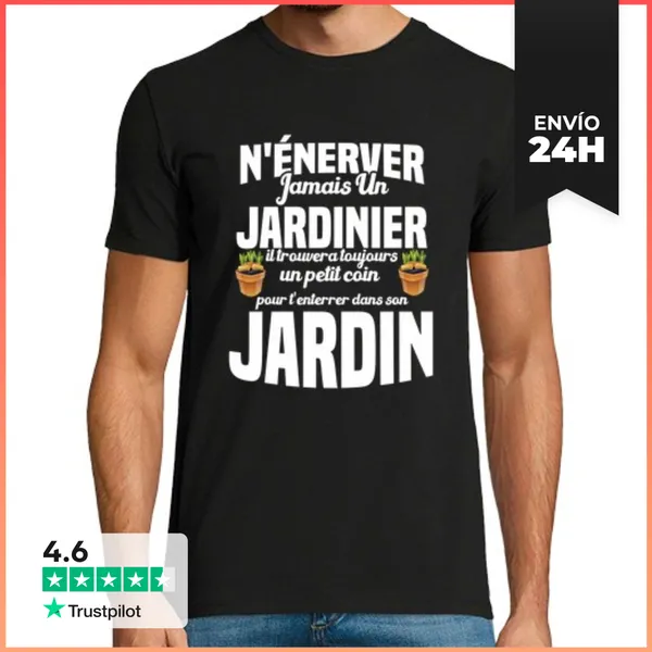 Camiseta Hombre Clásica Nunca Enojes A Un Jardinero, Regalo