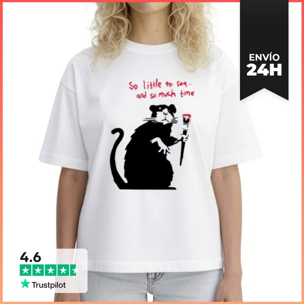 Camiseta Mujer Boxy So Little To Say Banksy Rat LaTostadora