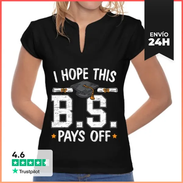 Camiseta Mujer Cuello Mao Espero Que Esta Tontería Valga La Pena