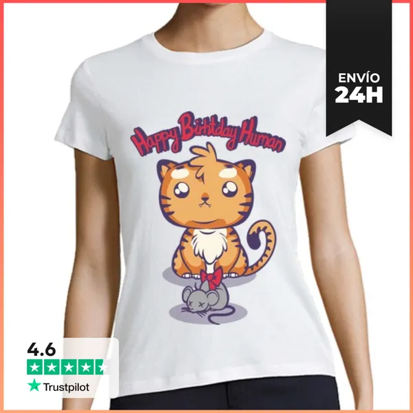 Camiseta Mujer Clásica Cat Present LaTostadora