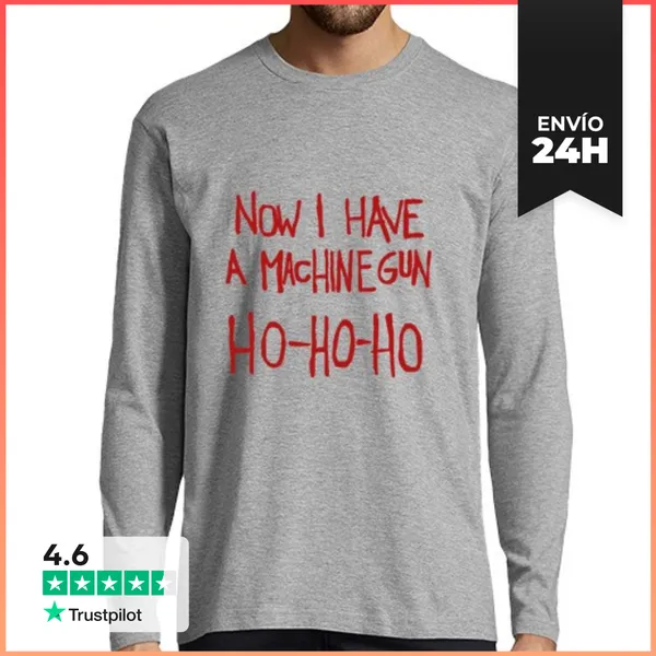 Camiseta Hombre Manga Larga Now I Have A Machine Gun LaTostadora