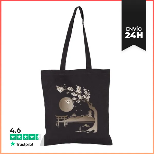 Bolsa De Tela Paisaje Japonés Sepia LaTostadora