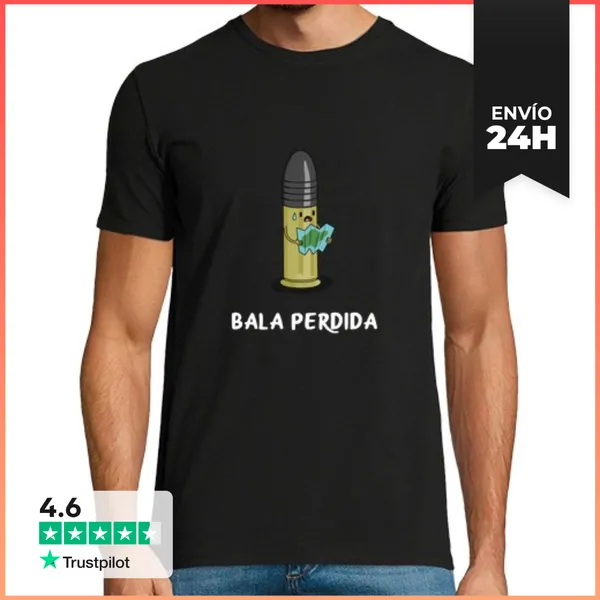 Camiseta Hombre Clásica Bala Perdida LaTostadora