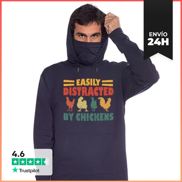 Sudadera Urban Guerrilla Se Distrae Fácilmente Con Las Gallinas